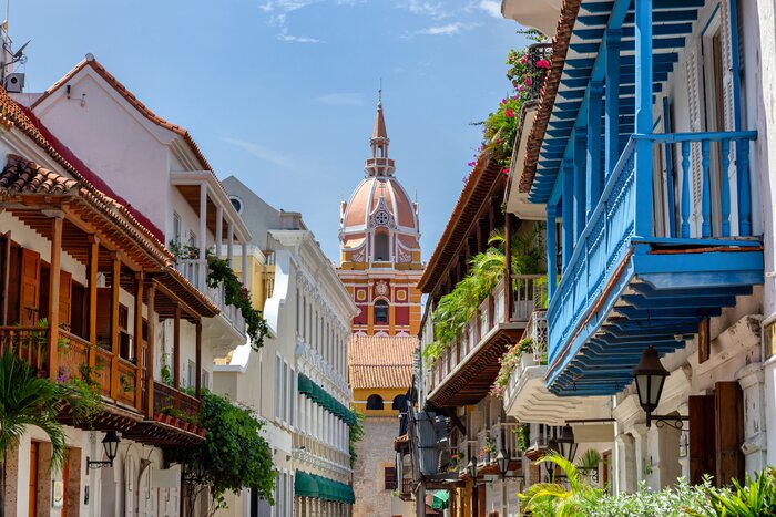 Visit the old walled city of Cartagena on the Caribbean coast