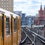 A train passes through Berlin, Germany
