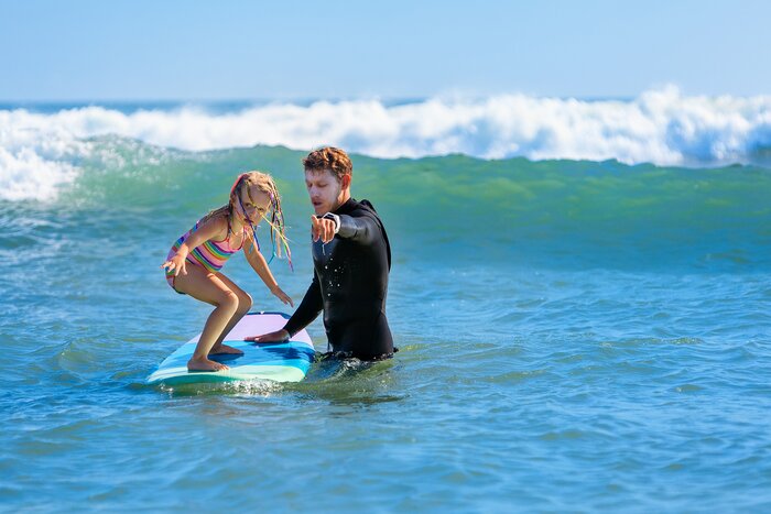 Learn to surf on the coast