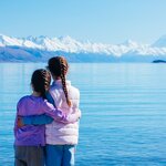 View from Lake Pukaki toward Aoraki / Mount Cook