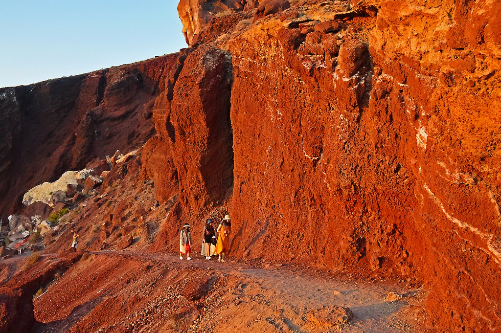 Kókkini Beach in fall in Santorini, Greece