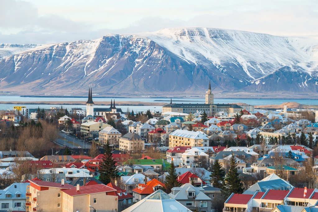 Reykjavik's snowcapped view