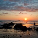 Sunset on the beach in Ayampe
