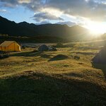 Sunrise over the mountains in Bhutan