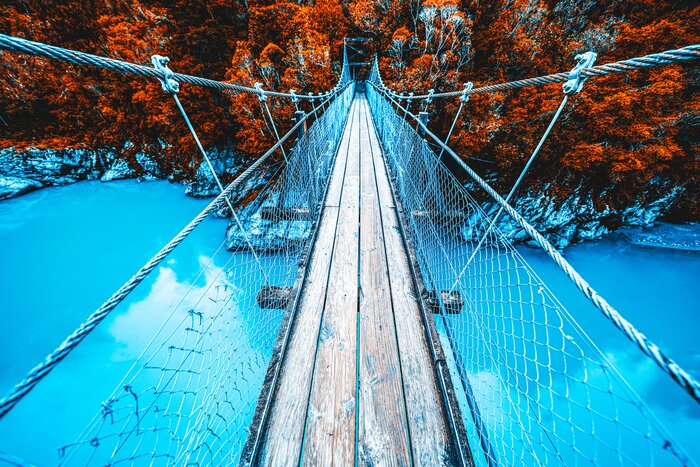 Swing bridge over Hokitika Gorge