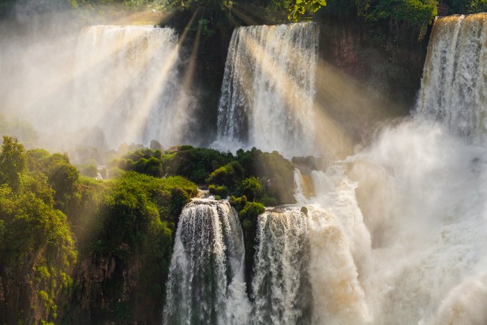 A view of some of the waterfalls that make up Iguazú National Park