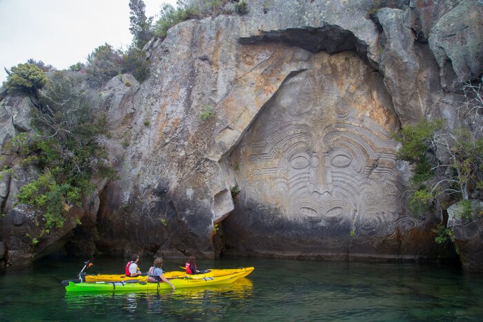 Get up close to the Māori Rock Carvings on Lake Taupo