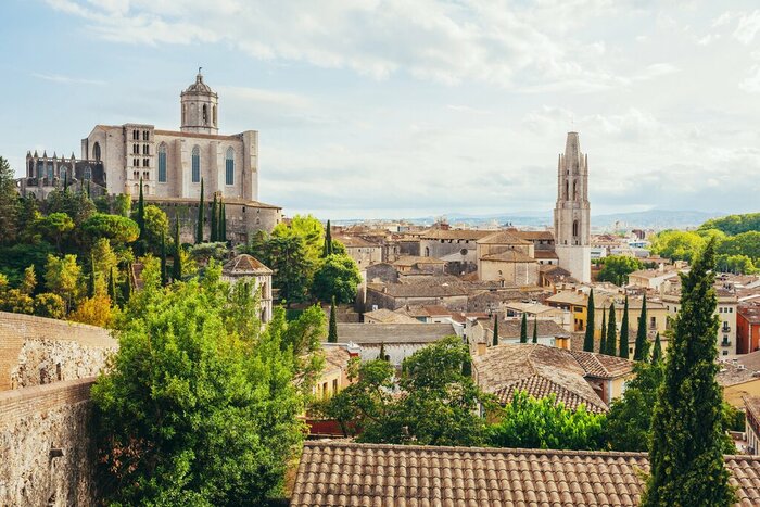 Santa Maria Cathedral in Girona, Catalonia, Spain along the Costa Brava
