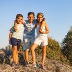 Three kids enjoying a holiday to Spain