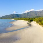 Aerial view of Noah Beach in the tropical Daintree region in Australia's far north: Queensland