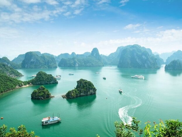 Titov island - Ha Long Panoramic view - Disembark Indochina Sails Cruise 