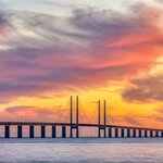 Drive across the Öresund Strait from Denmark to Sweden