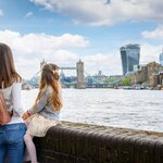 Head to the River Thames after arrival for views over London skyline