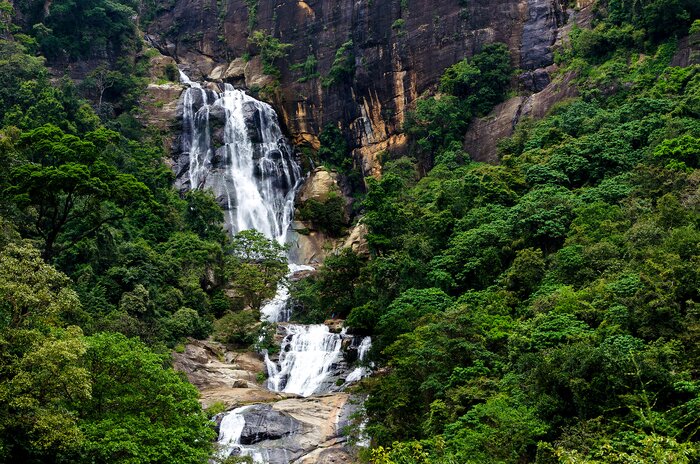 Swim in two waterfalls in the Sri Lanka countryside toward the end of the trip