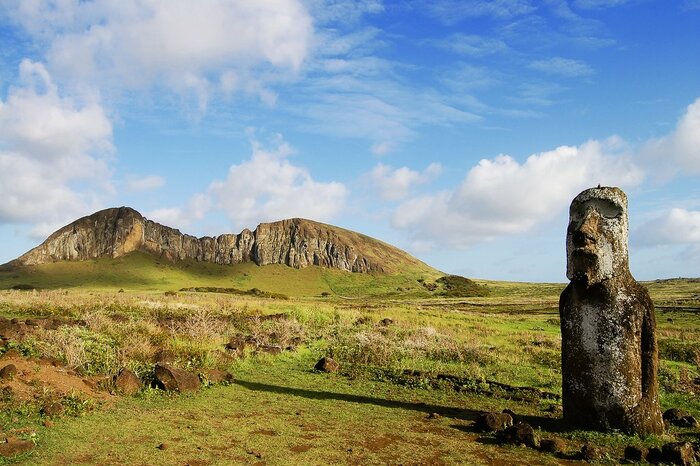 A volcanic crater on Easter Island