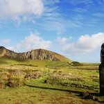 A volcanic crater on Easter Island