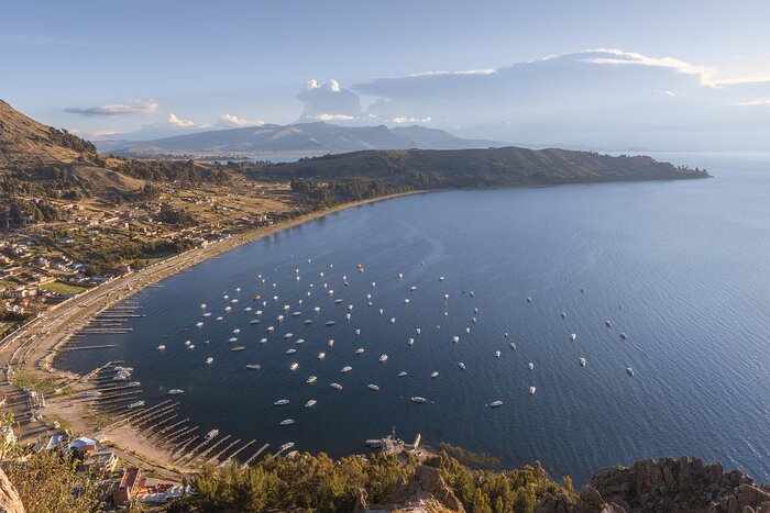 Copacabana's port on Lake Titicaca 