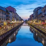 Naviglio Grande canal in the evening
