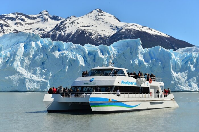 Boat trip in front of the Perito Moreno Glacier