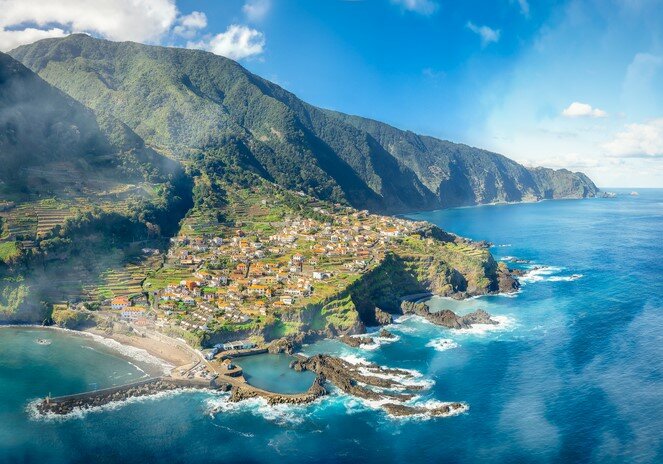 The magnificently situated town of Seixal on Madeira