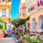 Colorful street cafes, Capri