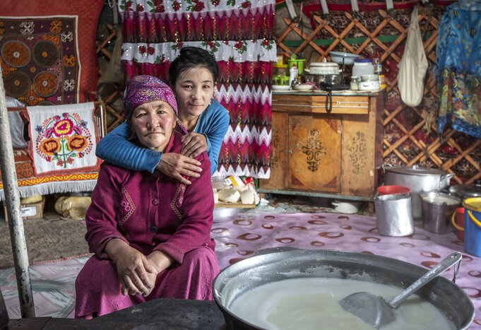 Learn how to make a traditional mare's milk drink with a nomad family