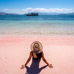 Lay your towel down on the sands of Pink Beach in the Komodo Islands