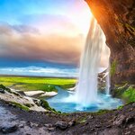Admire Iceland's many waterfalls, like the iconic Seljalandsfoss on a two-week trip