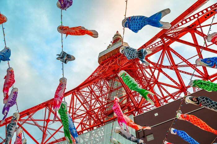 Take a trip up the colorful Tokyo Tower to get your bearings in the Japanese capital