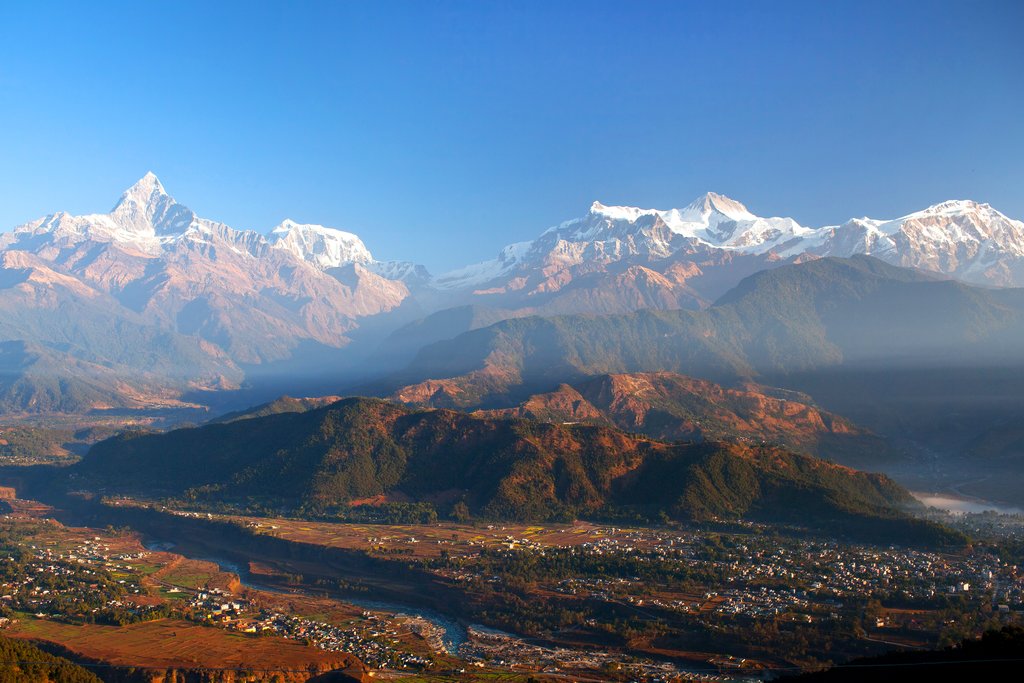 Phewa Lake against the backdrop of the Annapurnas, Pokhara