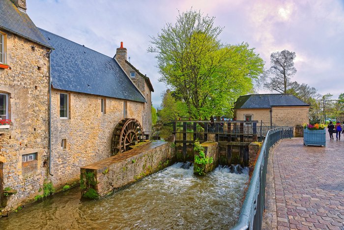 Water Mill and Aure River in Bayeux, France