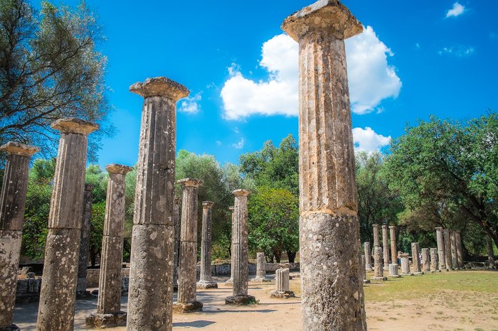 Columns at the ruins of Olympia in Greece (Photo courtesy of Pixabay)