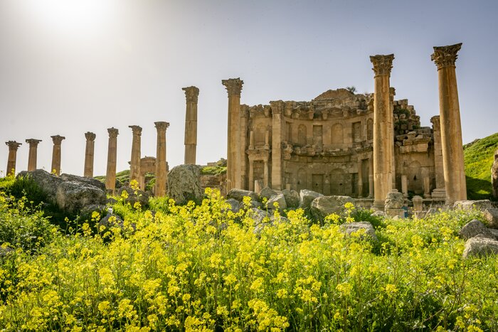 Marvel at the well-preserved Nymphaeum, dedicated to water nymphs, in Jerash