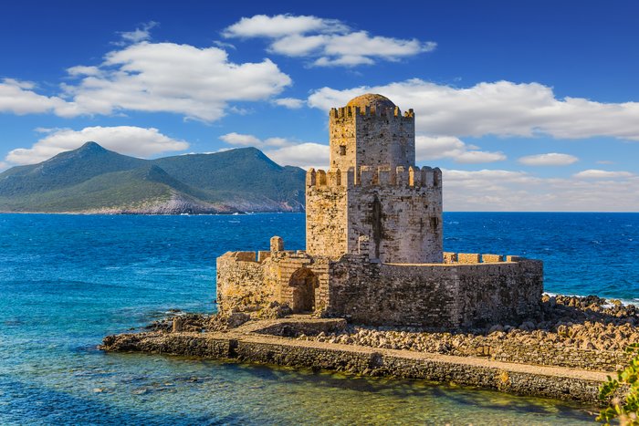 A stone watchtower in the Peloponnese