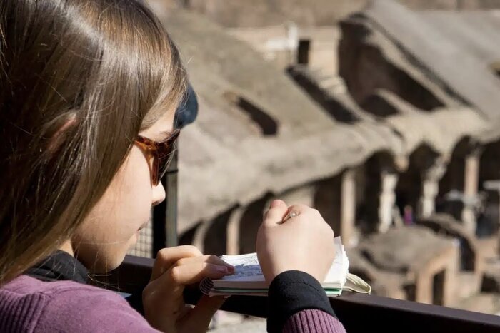 Help your kids find clues about the Colosseum's past in activity booklets (photo courtesy of Meet the Locals)