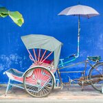 A rickshaw at the Cheong Fatt Tze Mansion in George Town (Penang island)