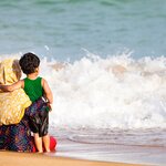 Watching the waves roll in on Unawatuna Beach