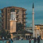 Dusk in the Albanian capital of Tirana (photo courtesy of Mario Beqollari)