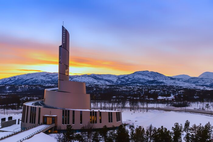 Check out the Northern Lights Cathedral in Alta, Norway