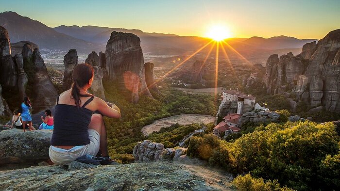 Sunset over the Meteora