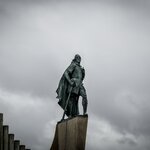  A statue of Leif Erikson outside the Hallgrimskirkja in Reykjavík