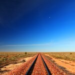 A long stretch of outback railway in Australia