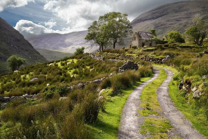 The green landscape of the Black Valley in Killarney National Park
