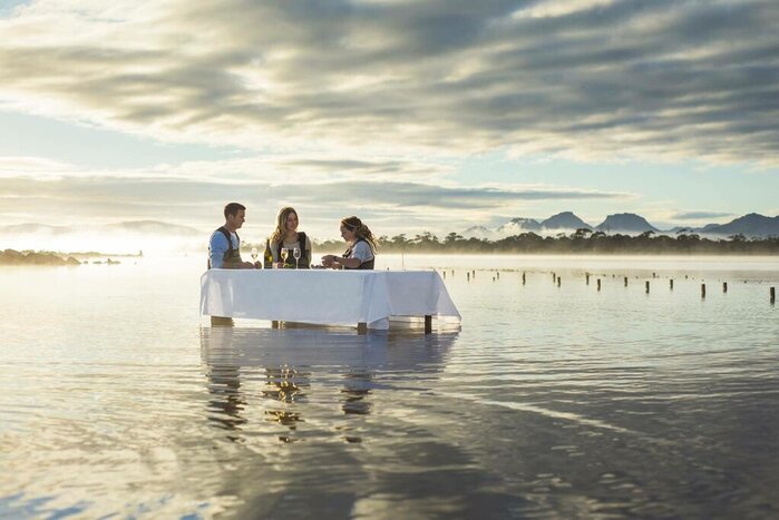 Taste fresh oysters on the shores of Tasmania's unspoiled coast (photo courtesy of Saffire Lodge)