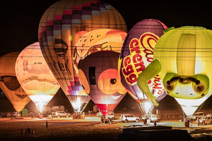 Gilboa Hot Air Balloon Festival at night