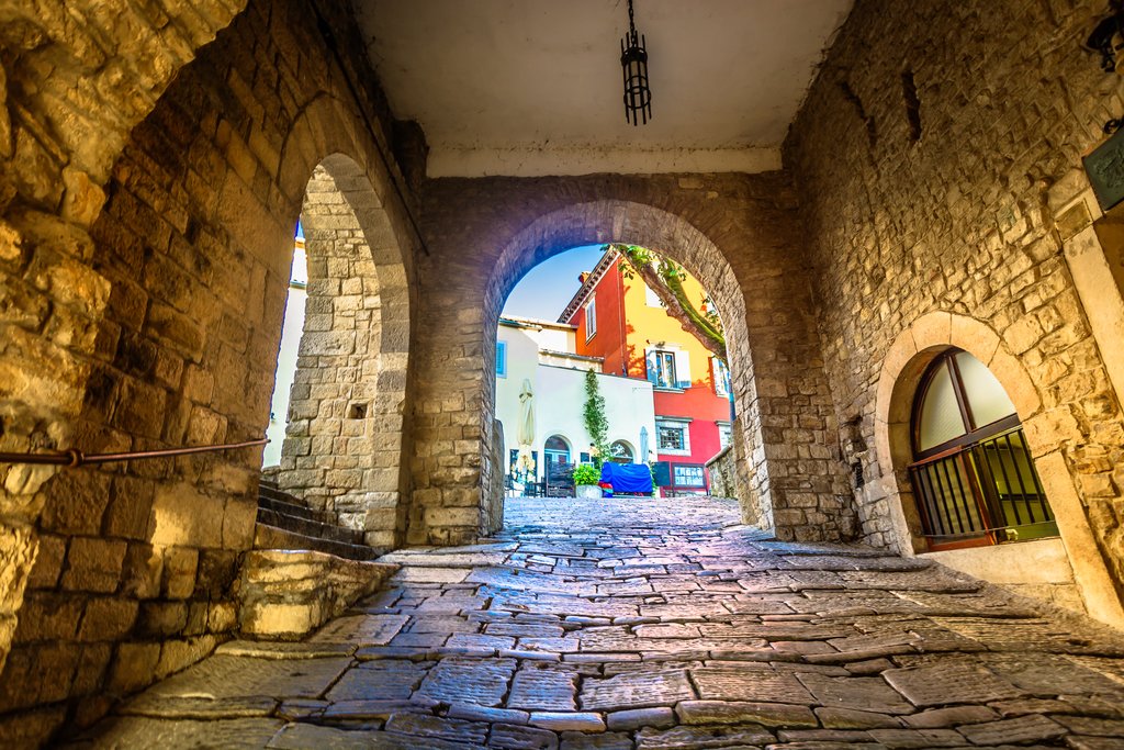 Old stone streets in Motovun