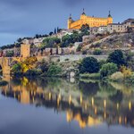 Toledo on the Tagus River at dusk