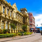  A colorful street in Costa Rica's San José, including the correos (post office)