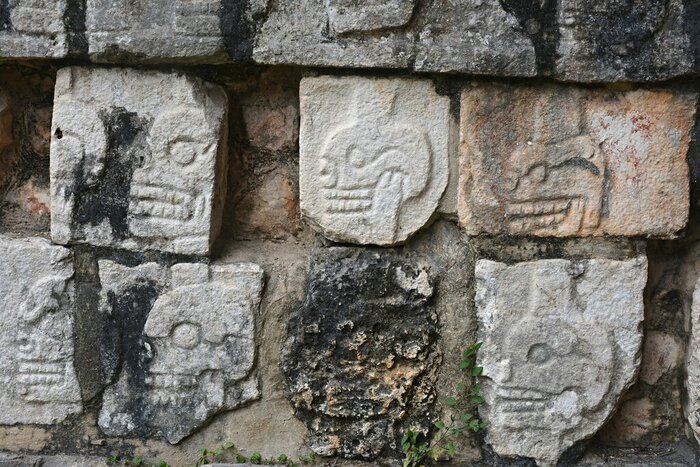 Chichen Itza Tzompantli — Wall of Skulls