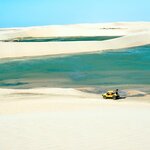 Board your personal dune buggy to explore the sea of sand near Brazil's Jericoacoara